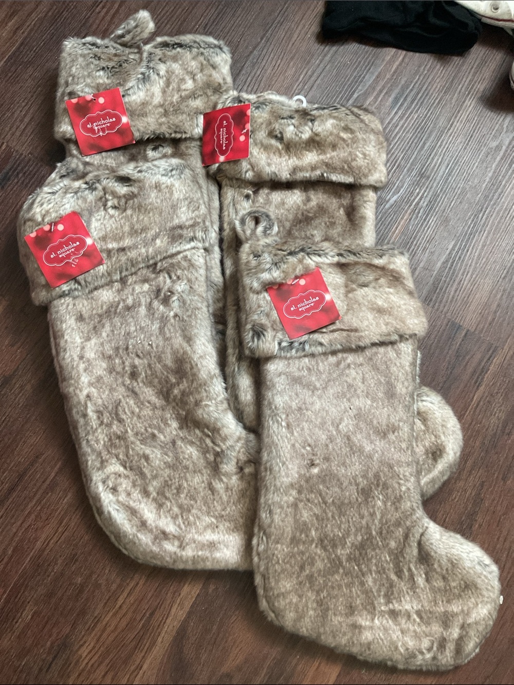 At Nicholas faux fir christmas stocking